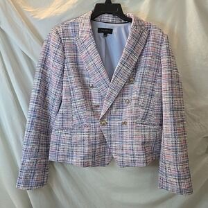 Talbots Pastel Tweed Double-Breasted Blazer in Pink, Blue, Lavender